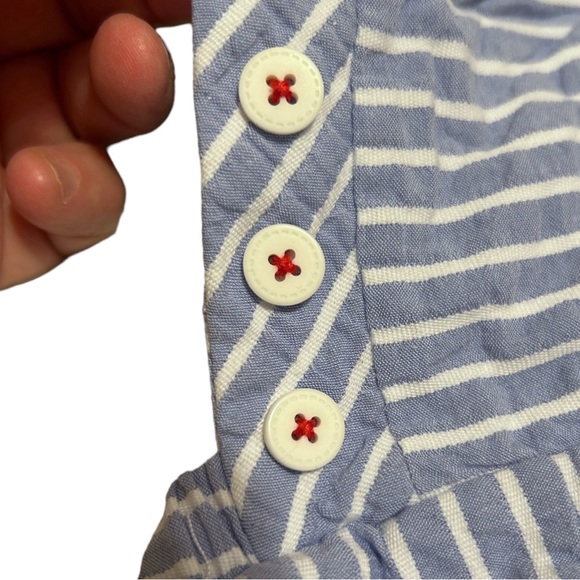 Luli and Me striped crossback romper size 18 Mo. - Picture 7 of 11